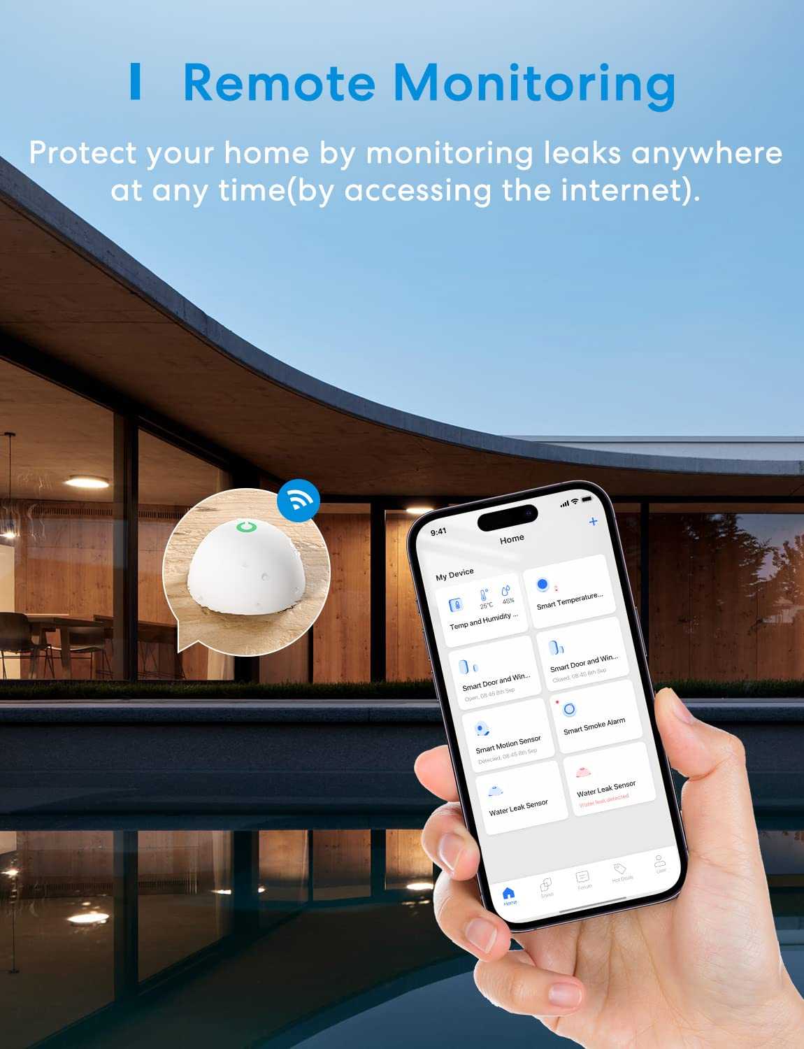 Meross MS400 Wassermelder - WLAN Wasseralarm mit Hub Mesch Shop Meross MS400 Wassermelder - WLAN Wasseralarm mit Hub Mesch Shop
